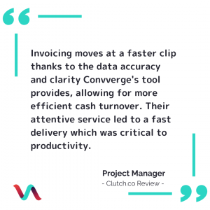 Quote from clutch on how convverge designed a business process automation solution. Convverge offers process automation consulting